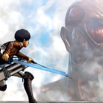 Die erste Staffel von Attack on Titan lässt sich nicht so leicht auf Deutsch streamen. Die Filme bieten jedoch eine Alternative. Screenshot des Videospiels Attack on Titan / A.O.T. Wings of Freedom, der Eren Jaeger und einen Titanen zeigt.